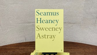 image of seamus heaney's play 'sweeney astray' against a blank wall