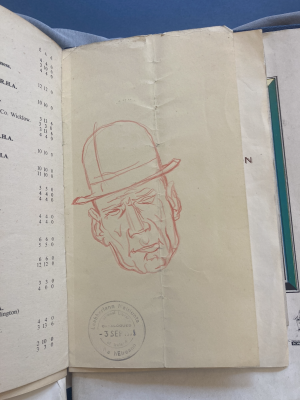 Harry Kernoff papers open with a sketch of a man