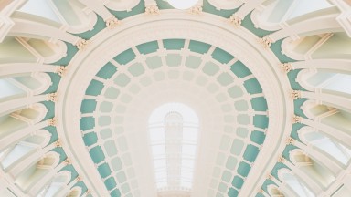 View of Reading Room ceiling. 