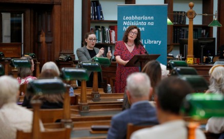  Margaret Kelleher delivering a lecture at the NLI