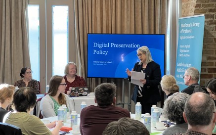 Audrey Whitty presenting Digital Preservation Policy