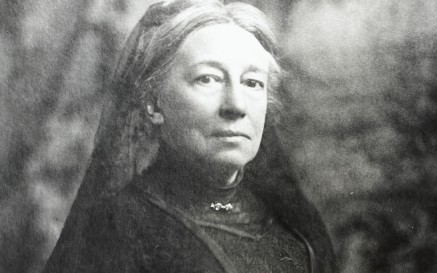 Black and white portrait photograph of Lady Gregory